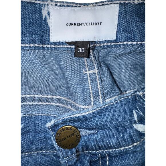 Current/Elliott The Fling Mid-Rise Relaxed Straight Jeans Size 30 - Picture 9 of 9